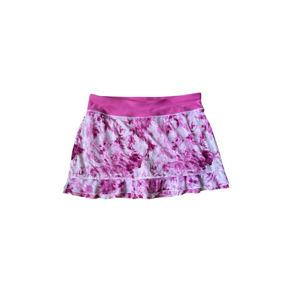 Tennis Skort Y2K Pink Watercolor Ruffle Mini Skirt Coquette Gym 90's Tenniscore